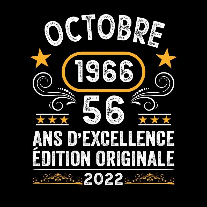 Octobre 1966 56 Ans Anniversaire Idée Cadeau Rétro