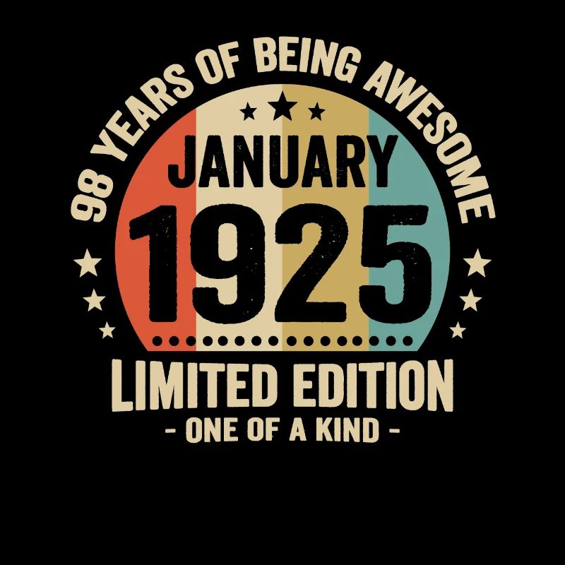 98 Ans Janvier 1925 Anniversaire Cadeau Vintage