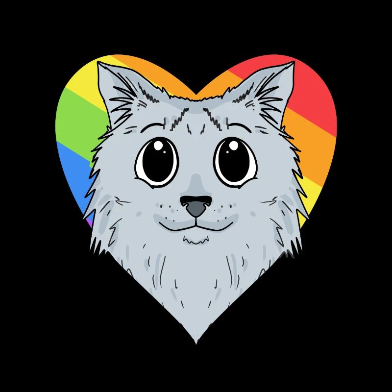 CHAT LGBT Sibérien Chat Arc-en-ciel