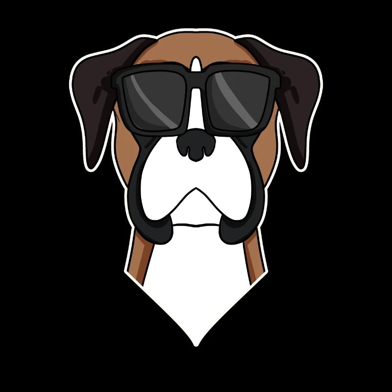 Deutscher Boxer Hund mit Sonnenbrille