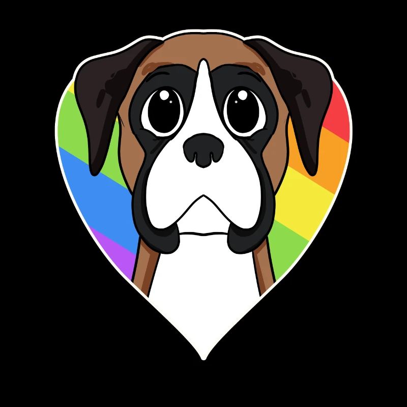 LGBT Hund Deutscher Boxer Regenbogen