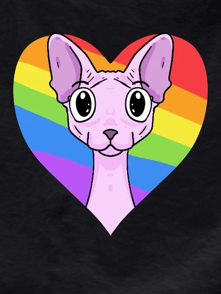 LGBT Cat Sphynx Rainbow