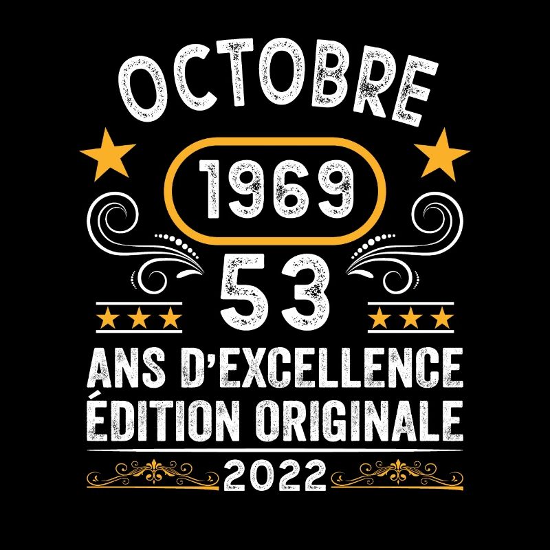 Octobre 1969 53 Ans Anniversaire Idée Cadeau Rétro