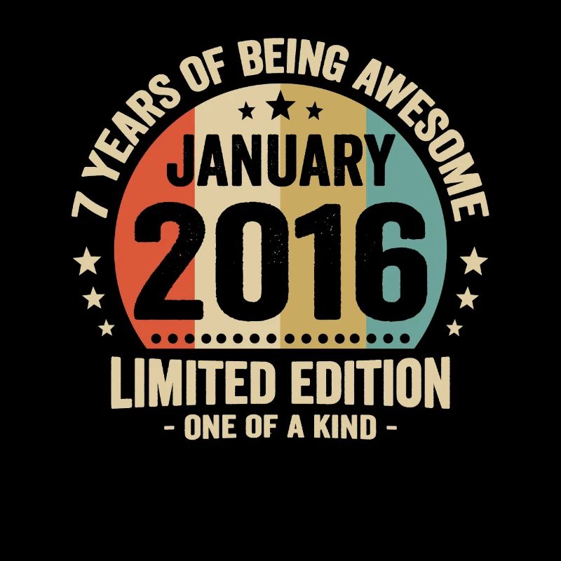 7 Ans Janvier 2016 Anniversaire Cadeau Vintage