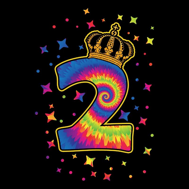 Tie-dye 2. Geburtstagsfeier 2 Jahre Alter