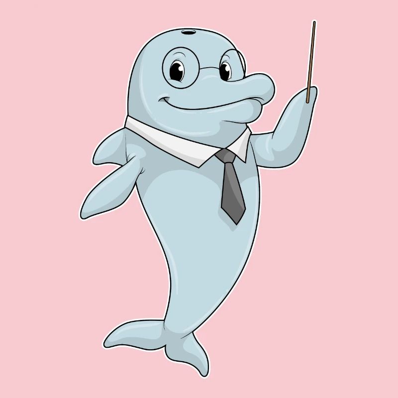 Dolphin as a teacher with pointer