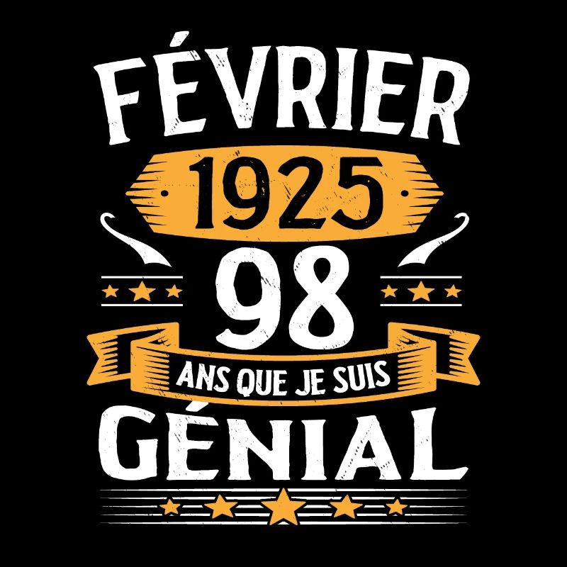 Février 1925 98 Ans Anniversaire Vintage Cadeau