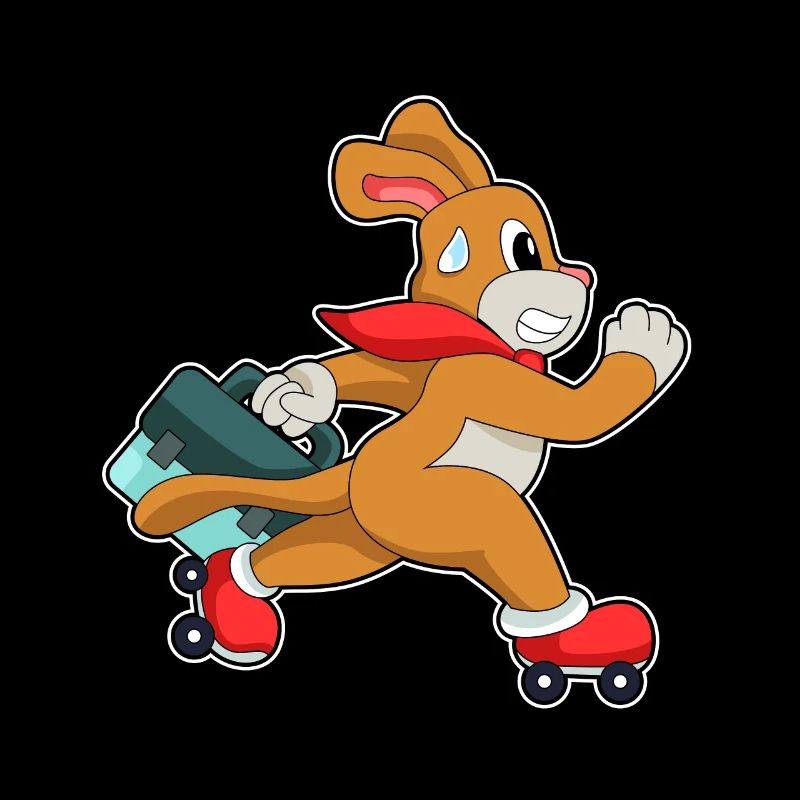 Dog with roller skates
