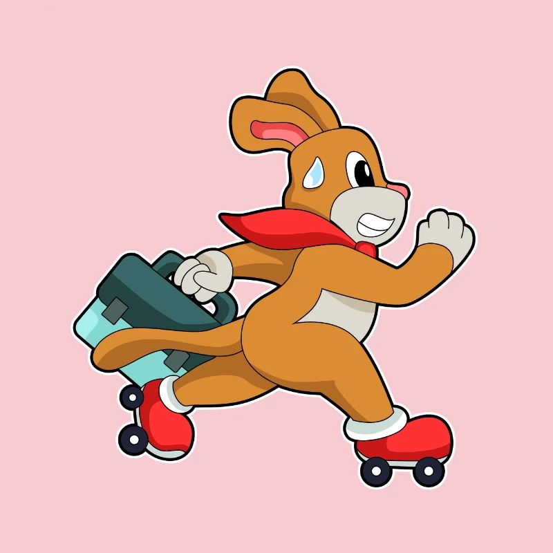 Dog with roller skates