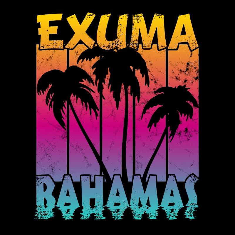 Vintage Exuma Bahamas Coucher de soleil