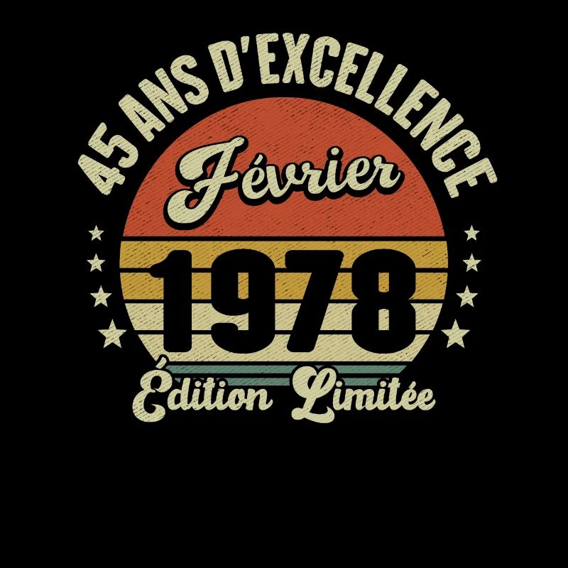 Février 1978 45 Anniversaire Vintage Idée Cadeau