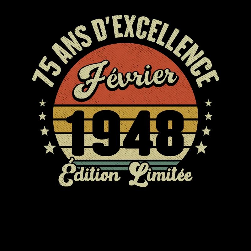 Février 1948 75 Anniversaire Vintage Idée Cadeau