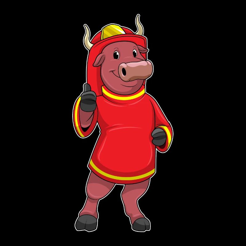 Taurus as a firefighter with helmet