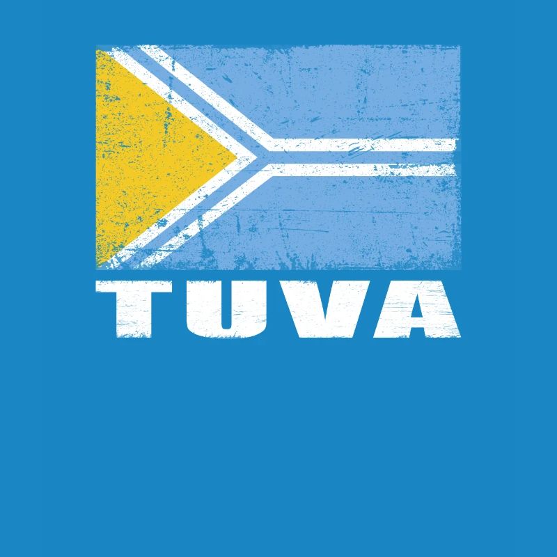 Drapeau Tuva Grunge Drapeau Tuva