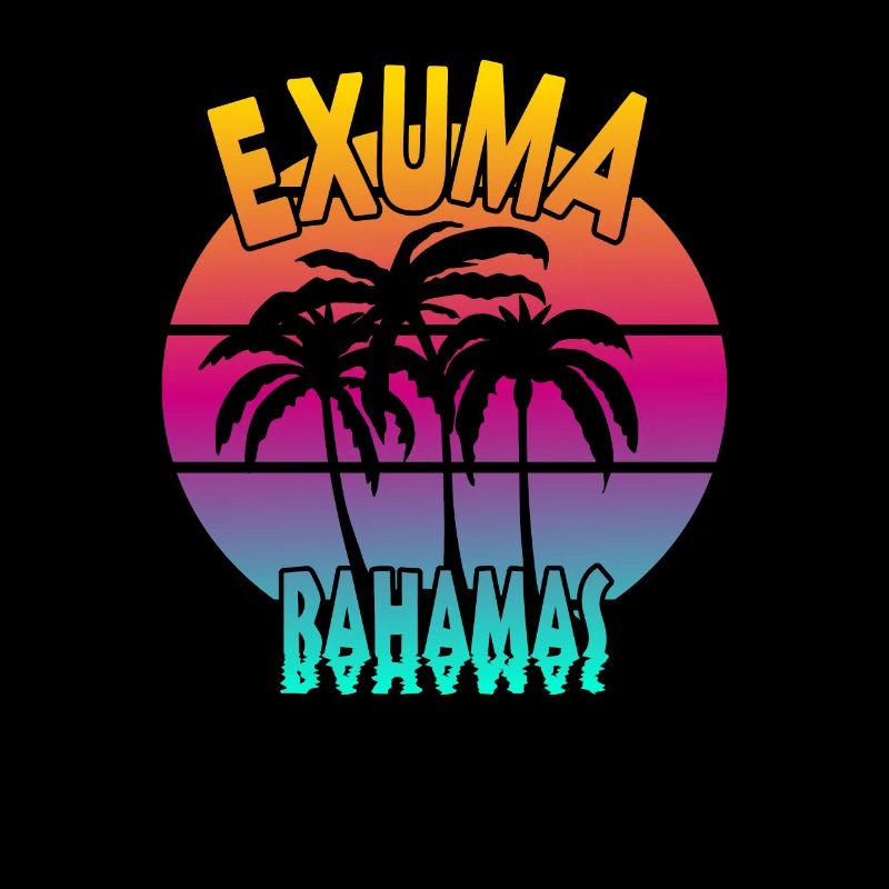 Vintage Exuma Bahamas Coucher de soleil