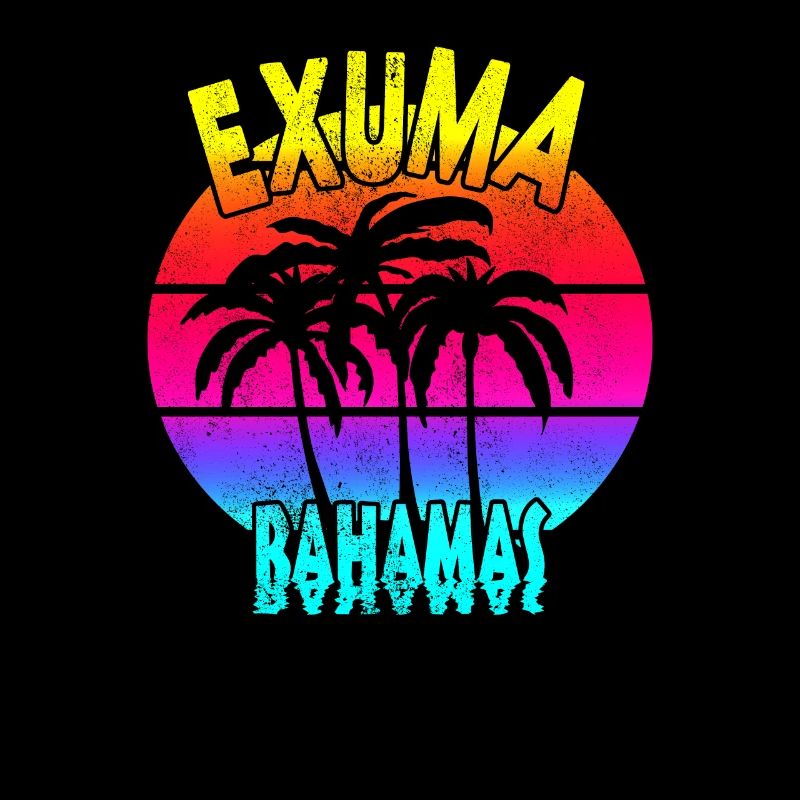 Vintage Exuma Bahamas Coucher de soleil