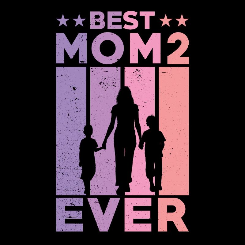 Beste Mutter Aller Zeiten Retro Zwei Kinder Beste