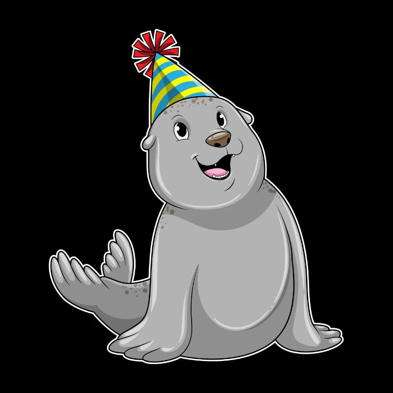 Seal with party hat party