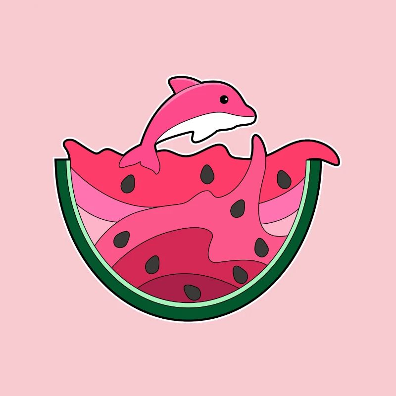 Dolphin with watermelon