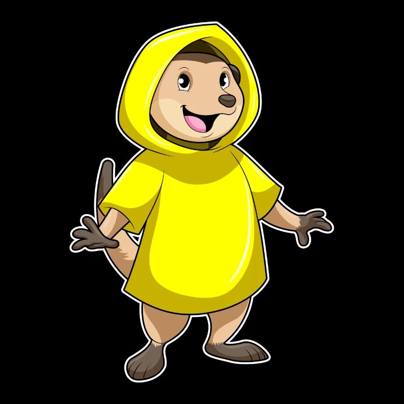 Suricates avec veste de pluie