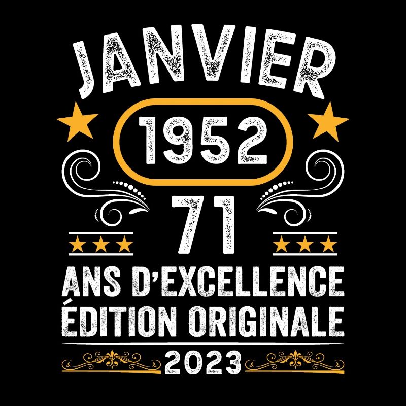 Anniversaire Vintage Idée Cadeau Janvier 1952 71