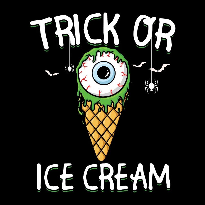 Trick Or Ice Cream Creepy Eyeball Halloween