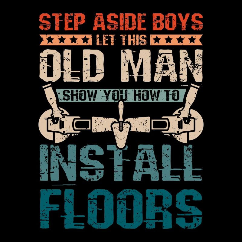 Old man flooring installer