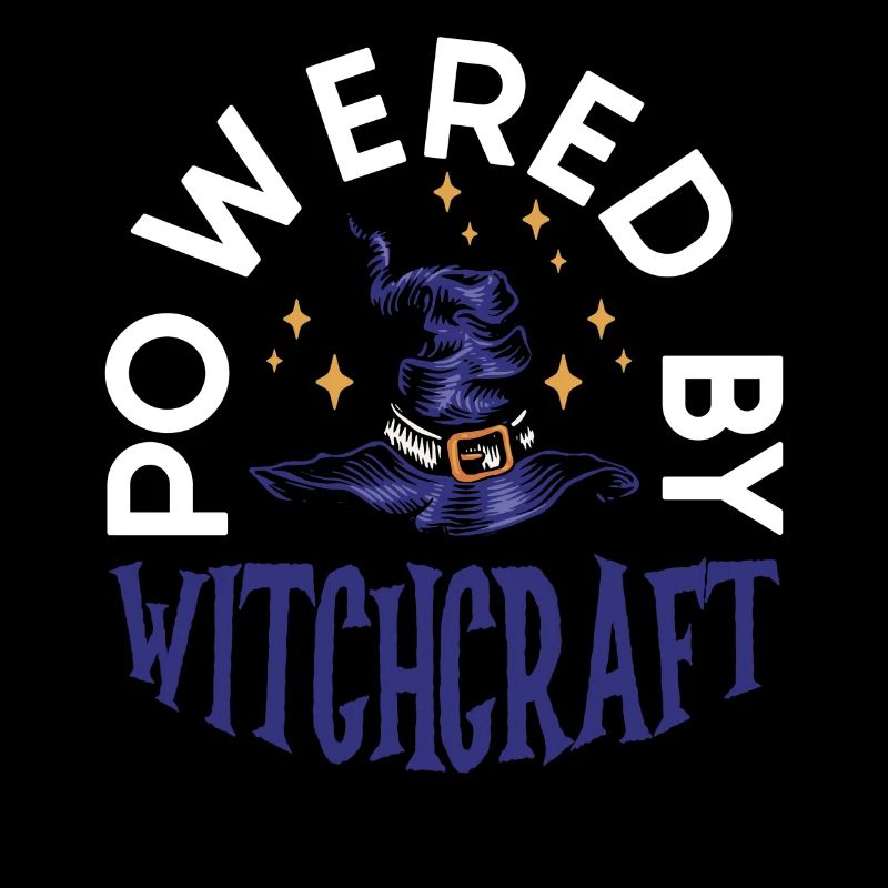 Powered By Witchcraft Witch Hat Spooky Wizardry