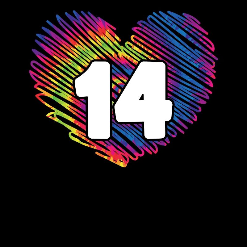 14th Birthday Heart Tie Dye | Tie Dye Themed