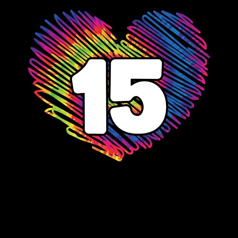 15th Birthday Heart Tie Dye | Tie Dye Themed