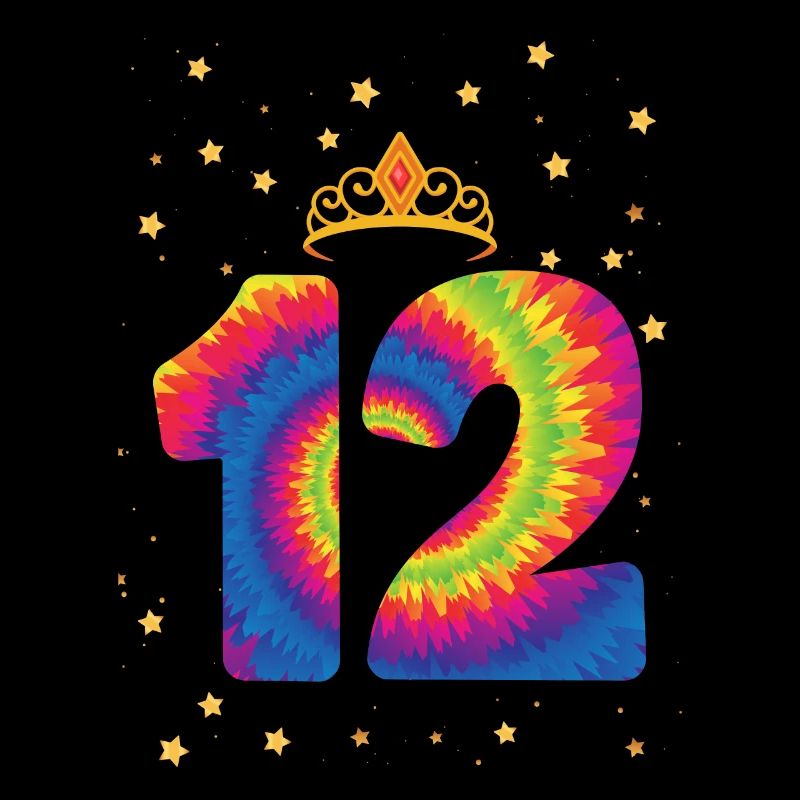 12e anniversaire Krone | | d’anniversaire sur le thème de Tie Dye