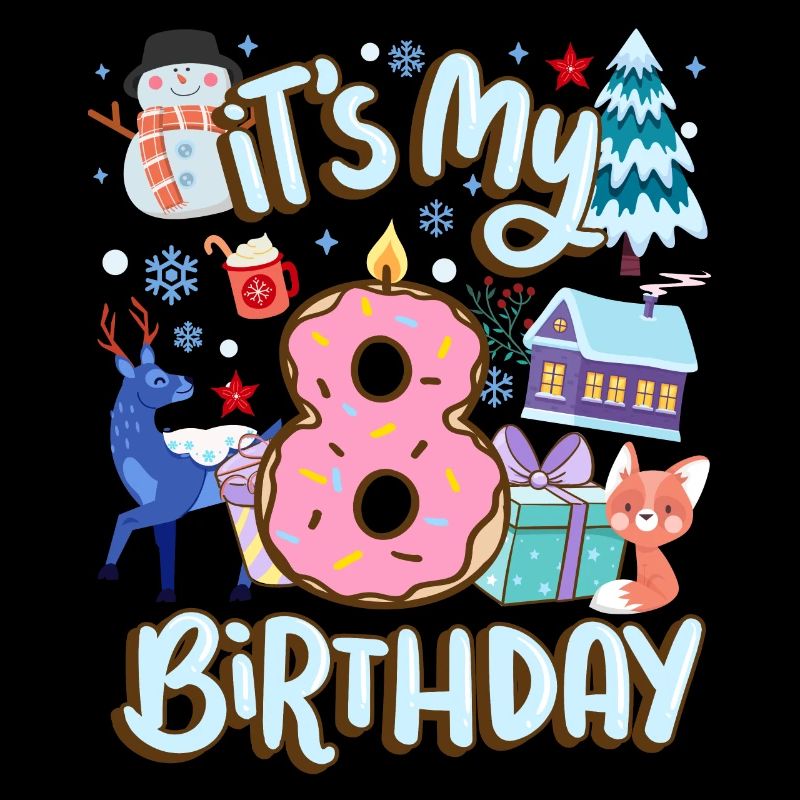 It's my 8 birthday snowman holiday donut