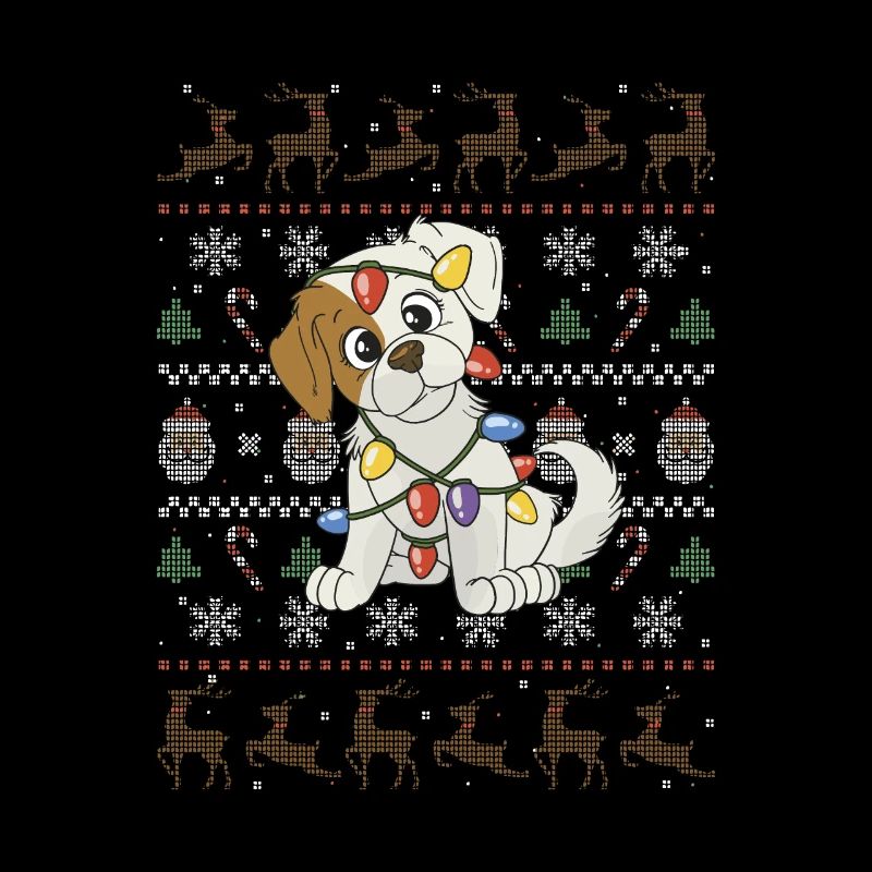Lumières de fées de chien de Noël