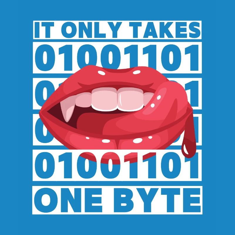 Bit Bytes Binäre Computernerd, Vampir, Spruch, Pun