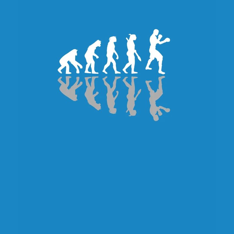 Human Evolution Boxer Boxing Lover Kickboxing