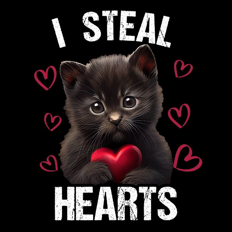 Je vole des cœurs chat