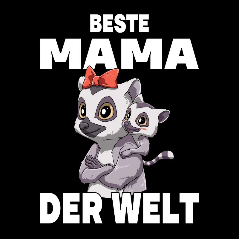 Beste Mama der Welt Muttertag Mutter Lemuren für