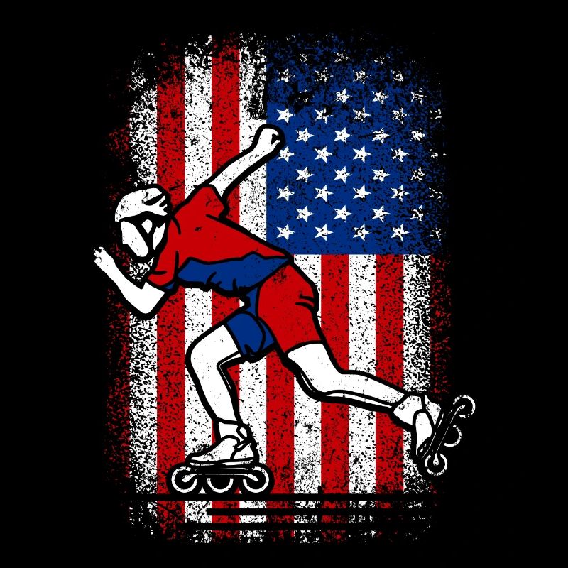 Patin à roues alignées drapeau américain