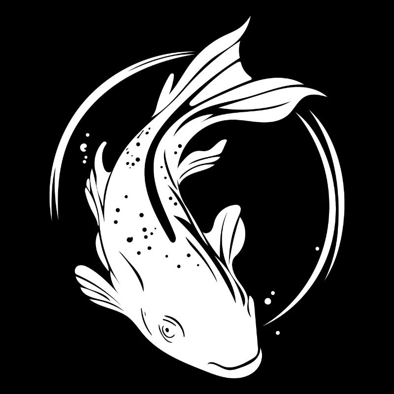 Koi Carp - mignon poisson carpe vintage