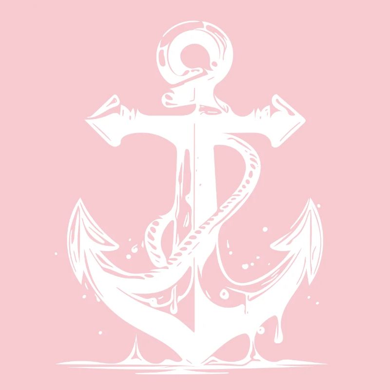 Vintage old wet anchor with rope