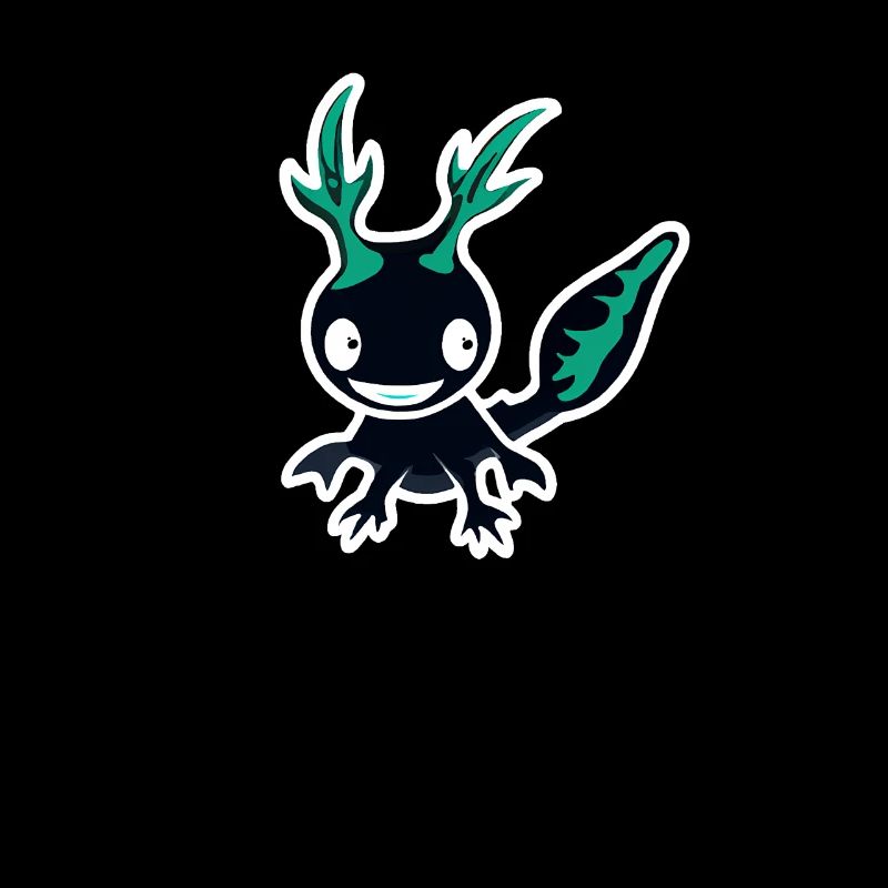 Süßes Kawaii Axolotl Design negative farben