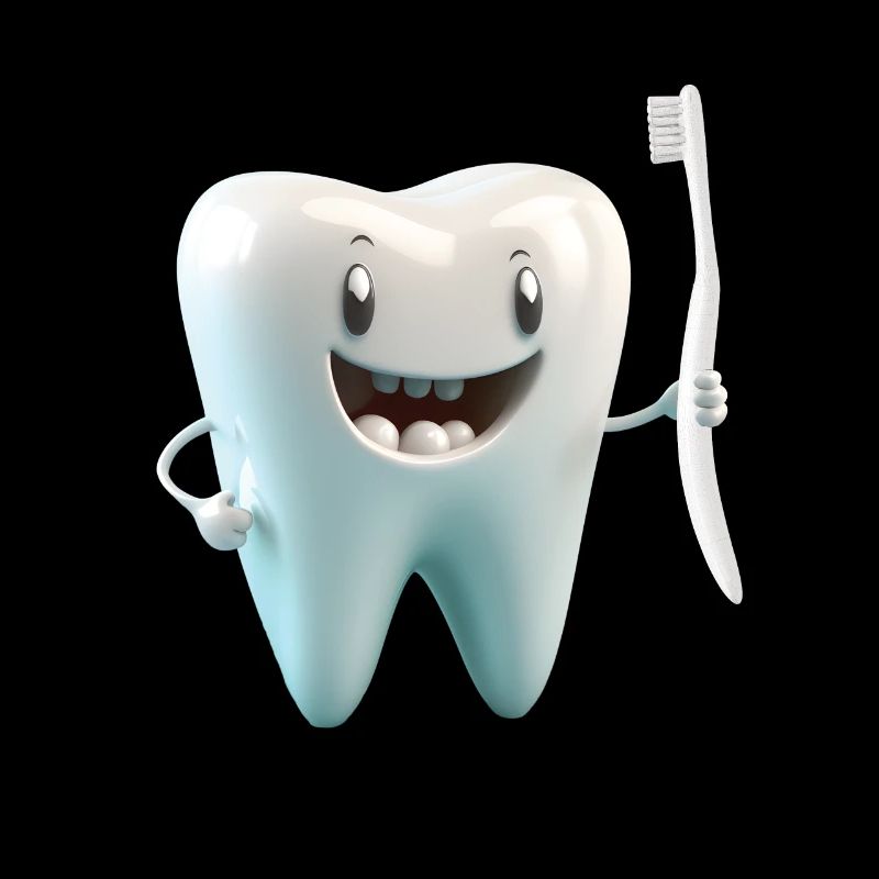 Happy Smiling Molar molar molar with toothbrush