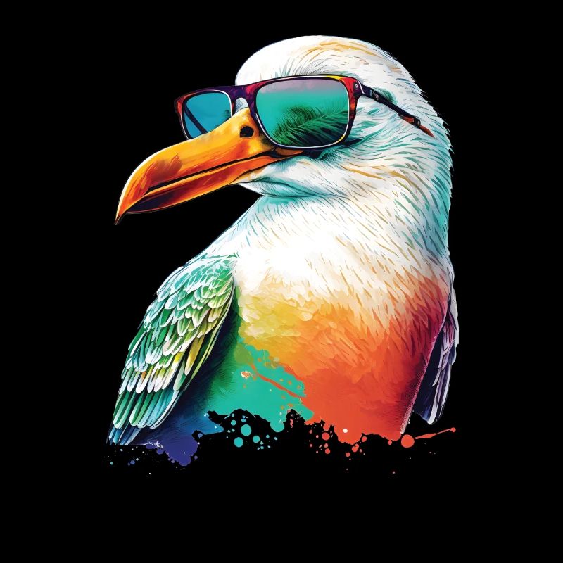 Mouette de couleur fraîche avec lunettes de soleil Vacances d’été