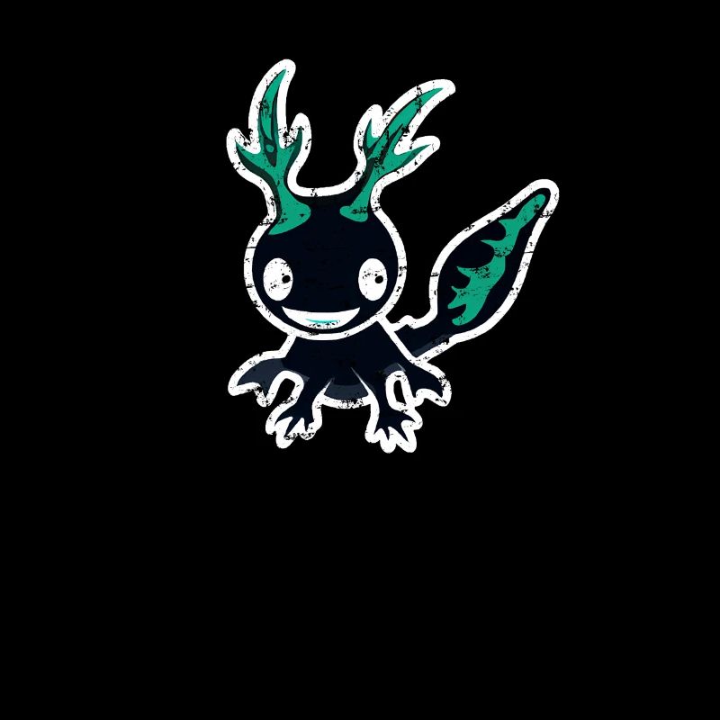 Süßes Kawaii Axolotl Design negative farben
