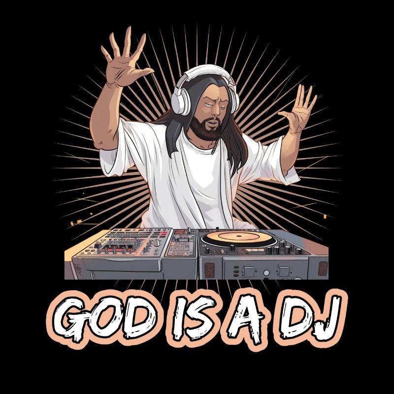 God Is DJ Musik Techno Kopfhörer Pop für einen DJ