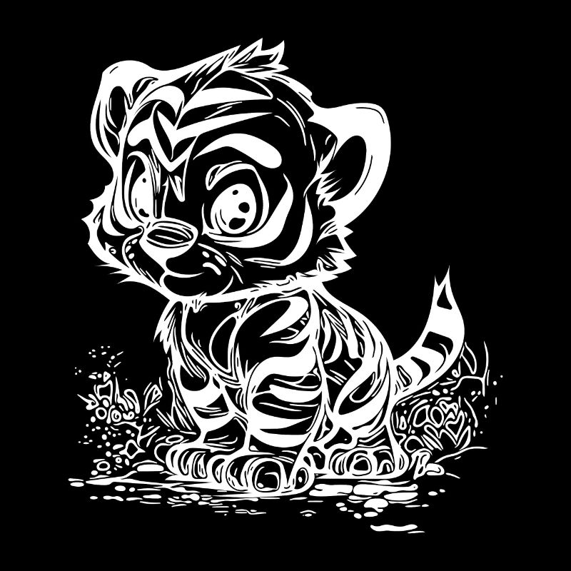 Mignon petit tigre avec un joli motif de rayures