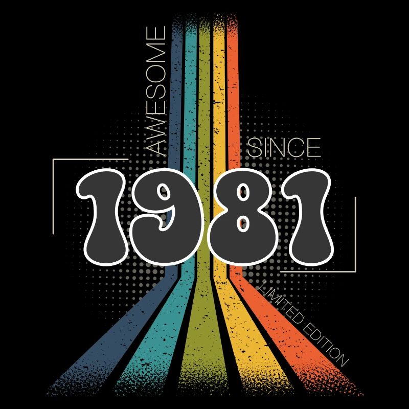 1981 Anniversaire de naissance Groovy Vintage Retro