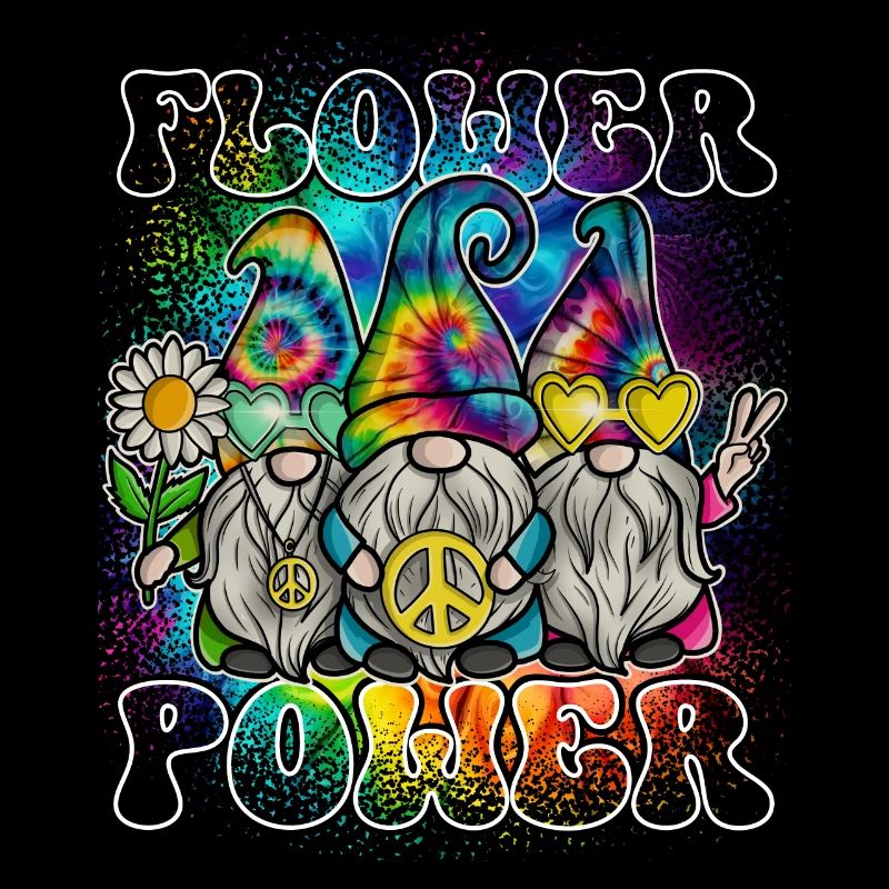 Flower Power Gnomes Tie Dye Peace