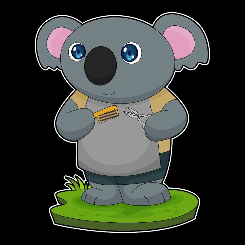 Koala Friseur Schere Kamm