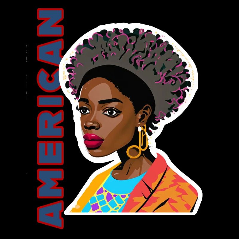 Dame noire avec lettrage américain